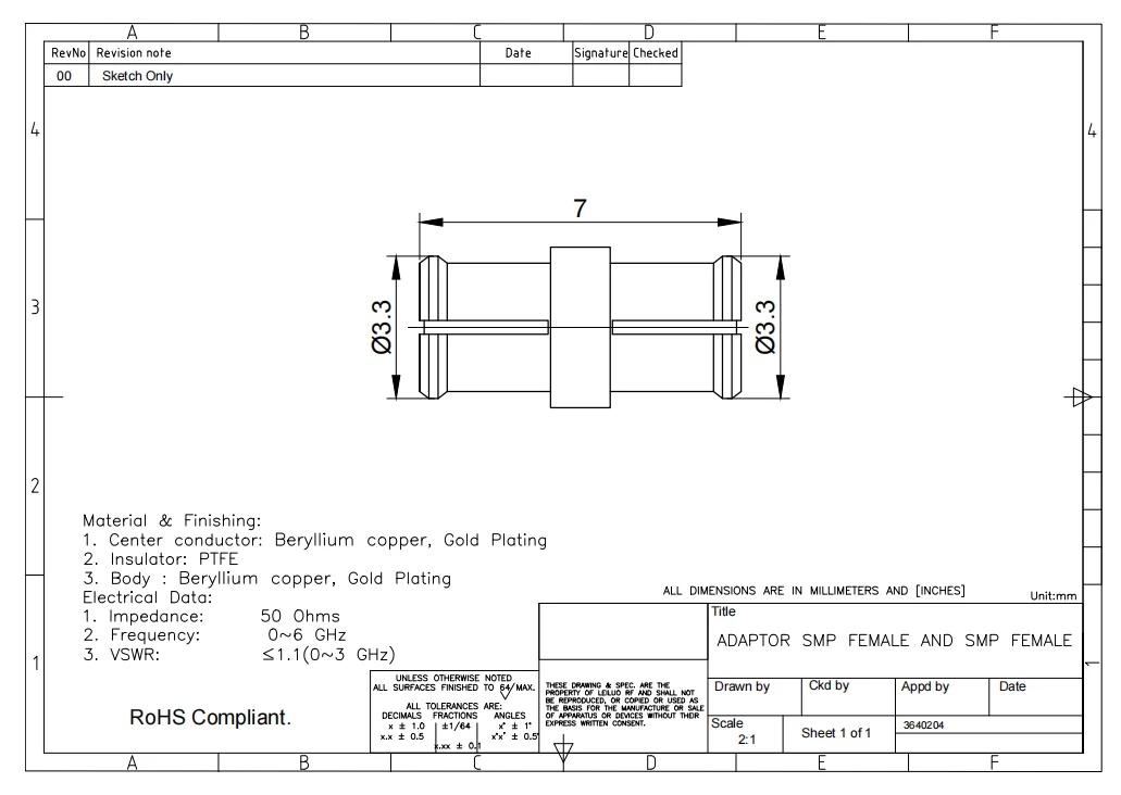 product rf coaxial adapter smp female to smp female-2