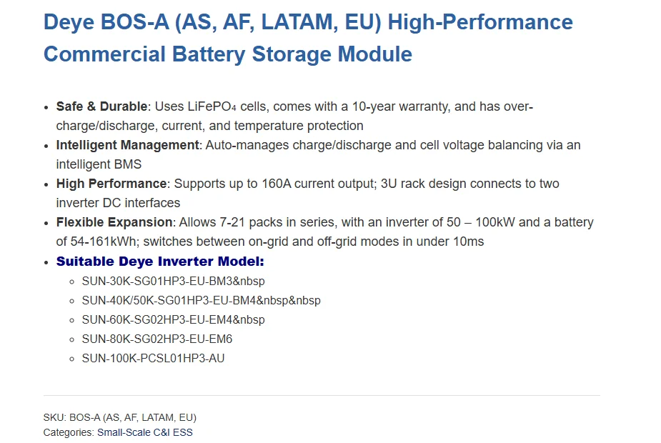 product deye ess bos a lifepo4 split ip65 us eu 384v 200ah home solar battery energy storage system rack mounted high voltage-6