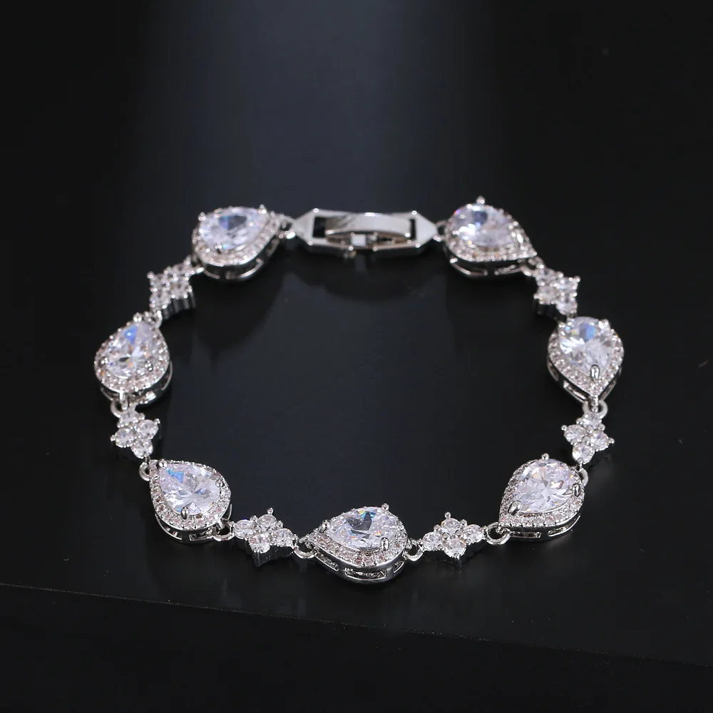 Elegant Teardrop Zircon Bracelets for Ladies