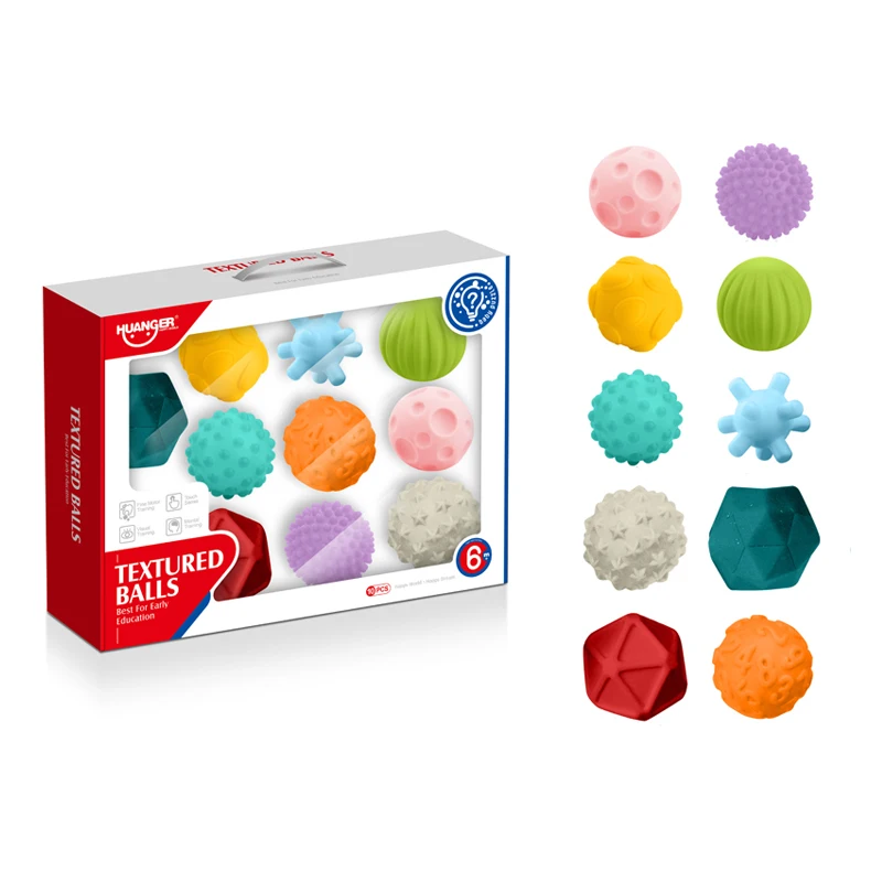 Распродажа Детские сенсорные игрушки текстурированные детские мягкие пластиковые виниловые резиновые шарики набор силиконовых шариков с 10 шт.
