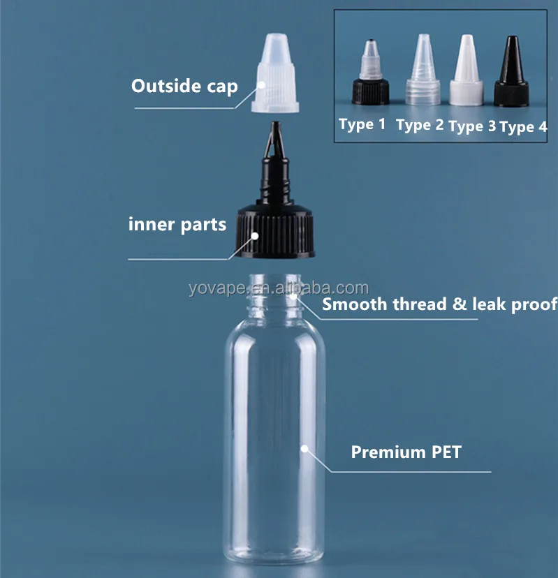 Transparent Measure Scale Graduated Line Juice 30ml 60ml 100ml 120ml 150ml  180ml 6 oz 4oz 2oz clear PET Twist Cap Plastic Bottle