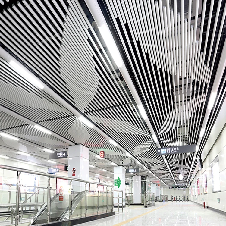Modern O Shaped With Pipes Open Baffle False Ceiling Designs Aluminium Profiles Strip Round Tube Suspended Ceiling System