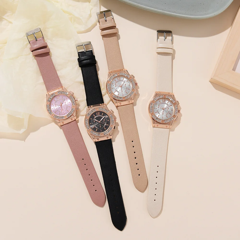 Luxury Women Fashion Elegant Wristwatch With Flower Bracelet Quartz