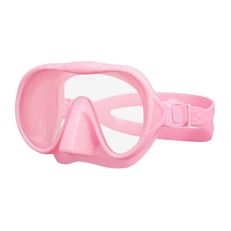 Adult Frameless low volume waterproof anti fog Tempered Glass silicone free diving snorkeling mask