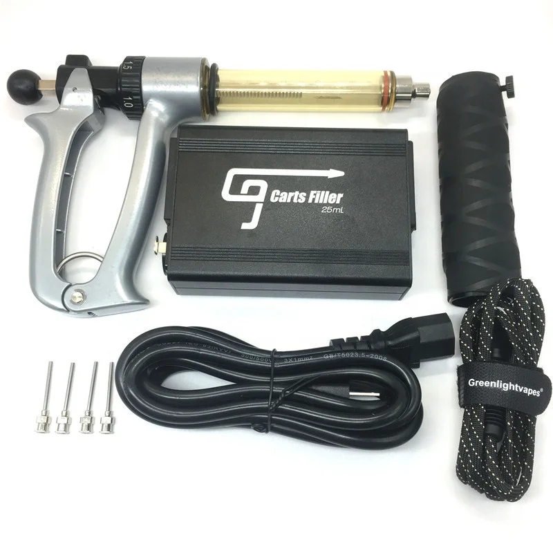 Регулируемый наполнитель картриджей с толстым маслом 510, полуавтоматическая машина для наполнения картриджей G9 тележек с наконечником Luer Lock