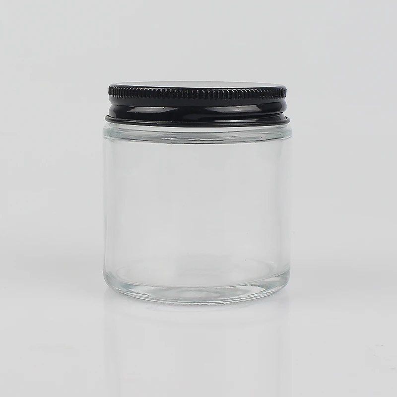 Hot Sale 2oz 4oz 8oz Round Empty Glass Clear Amber Candle Jars With