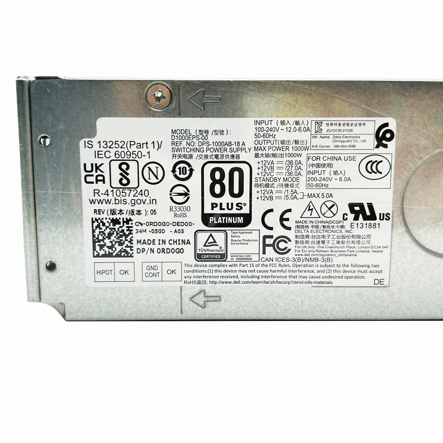 Original PSU for Dell Alienware R13 R14 XPS 8950 T3660