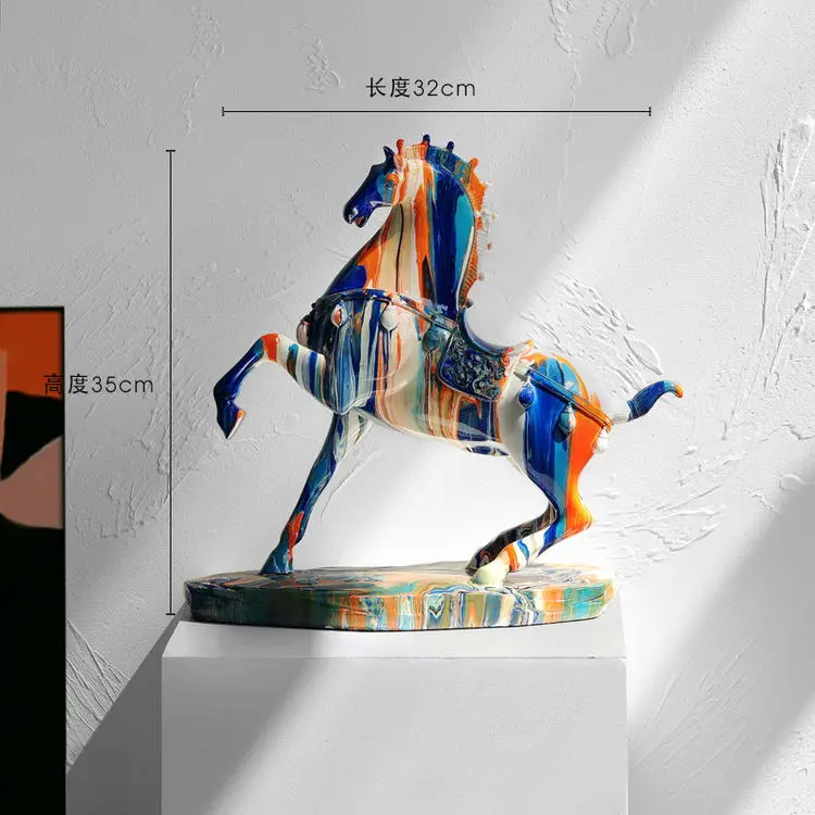 Office Creative Classical Sculpture Resin Interesting Horse Riding Sculpture Decoration