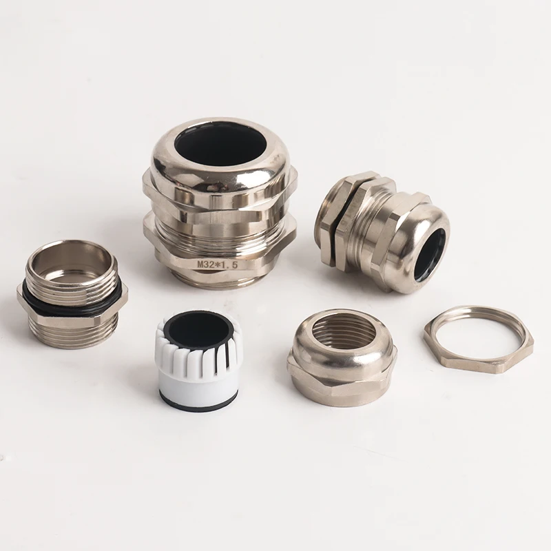 Nickelplated Brass M12 Cable Glands Bulkhead Metal Cable Waterproof