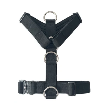 Adjustable Heavy Duty Tactical Metal Buckle Soft Nylon Neoprene Padded Anti Pull Dog TRI Harness