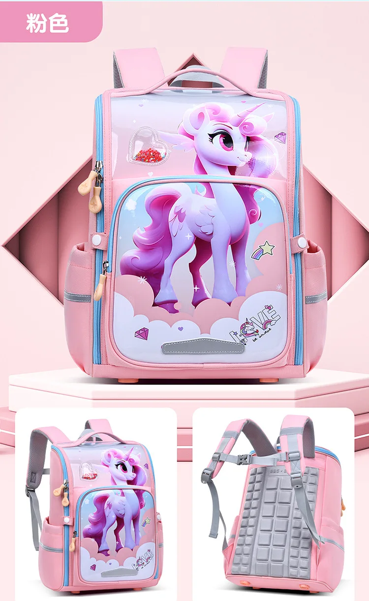 Fashion Cartoon Lightweight Backpack Student School Bags with Spine Protection Mochila Escolar to Reduce Burden