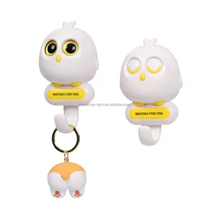Customized Blinking Bird Wall Mounted Bathroom Hooks Strong ABS Plastic Adhesive with Powerful Adhesion Lovely Animal Pattern