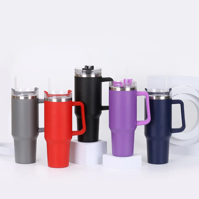 40 Oz Double Wall Vacuum Insulated Stainless Steel 40oz Tumbler With Handle  Straw Lid Powdered Coated Wholesale Bulk| Alibaba.com
