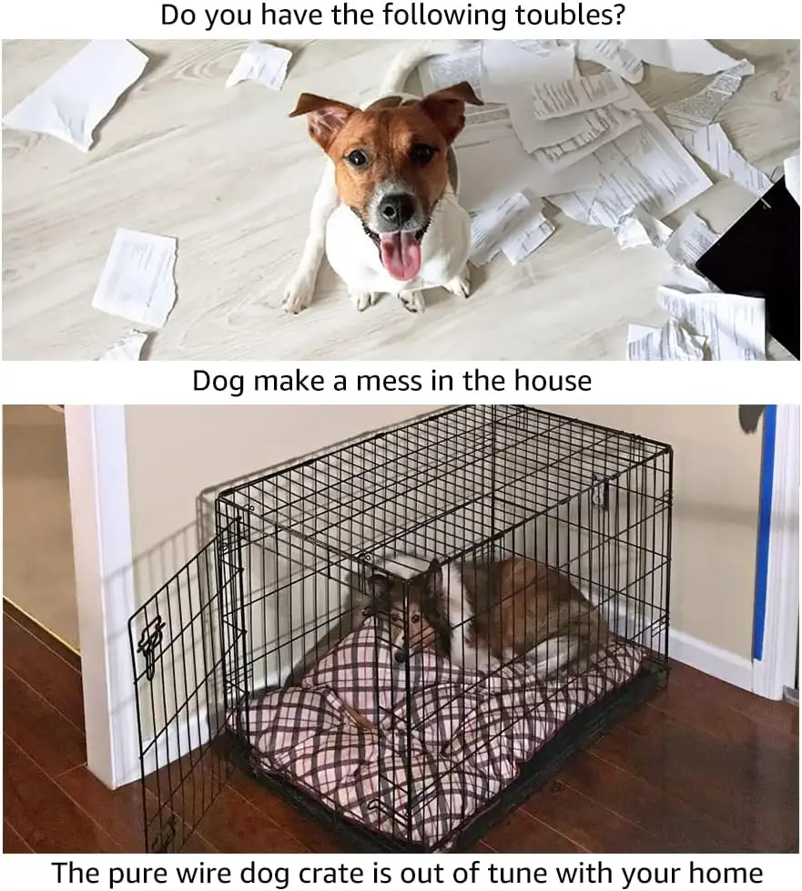 Indoor Premium Dog Crate Furniture Wooden Dog House White Wood Crates