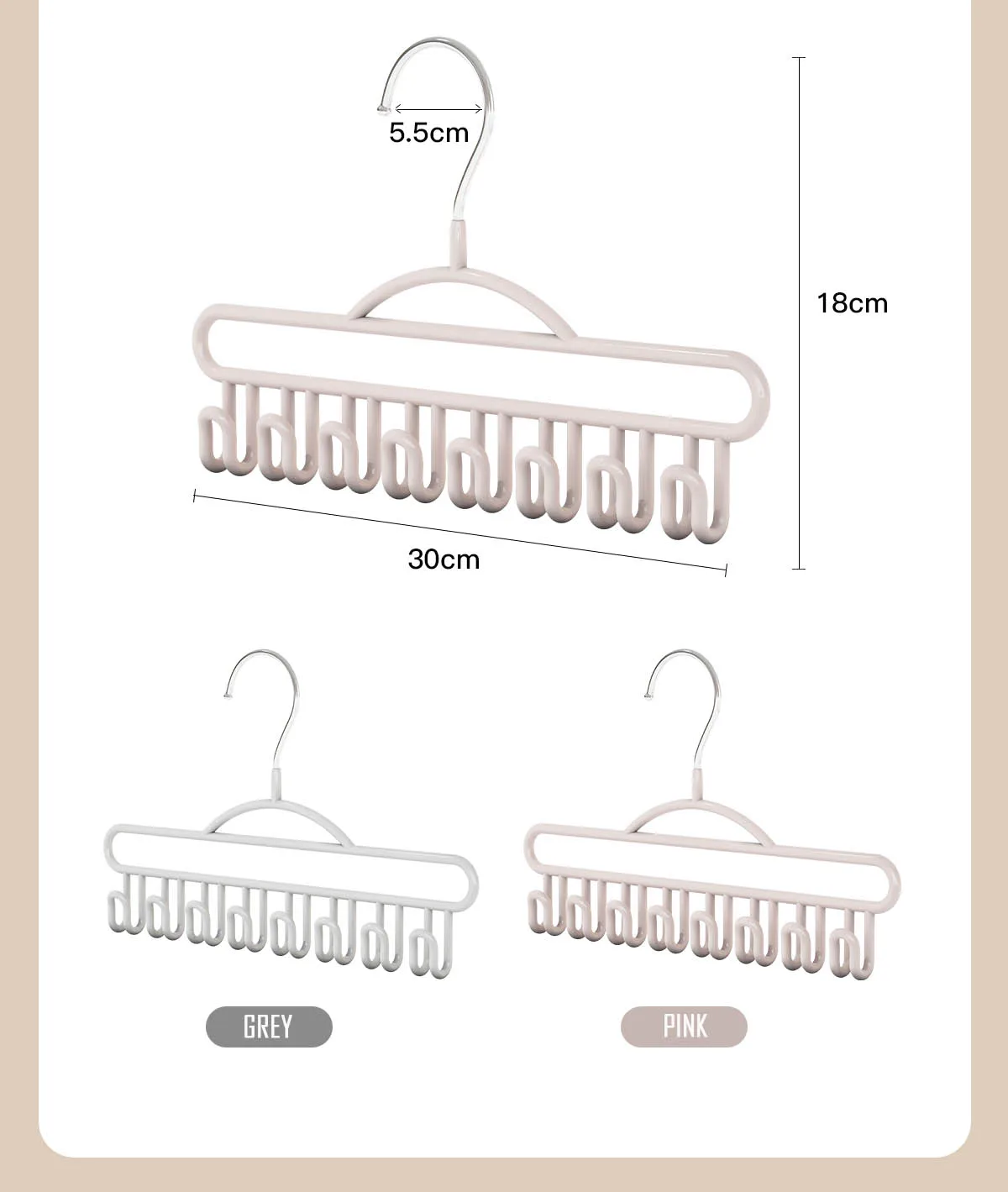 Cintre multifonctionnel avec crochet en revêtement PVC en promotion chez l'usine SOLELY pour armoire, balcon et salle de bain