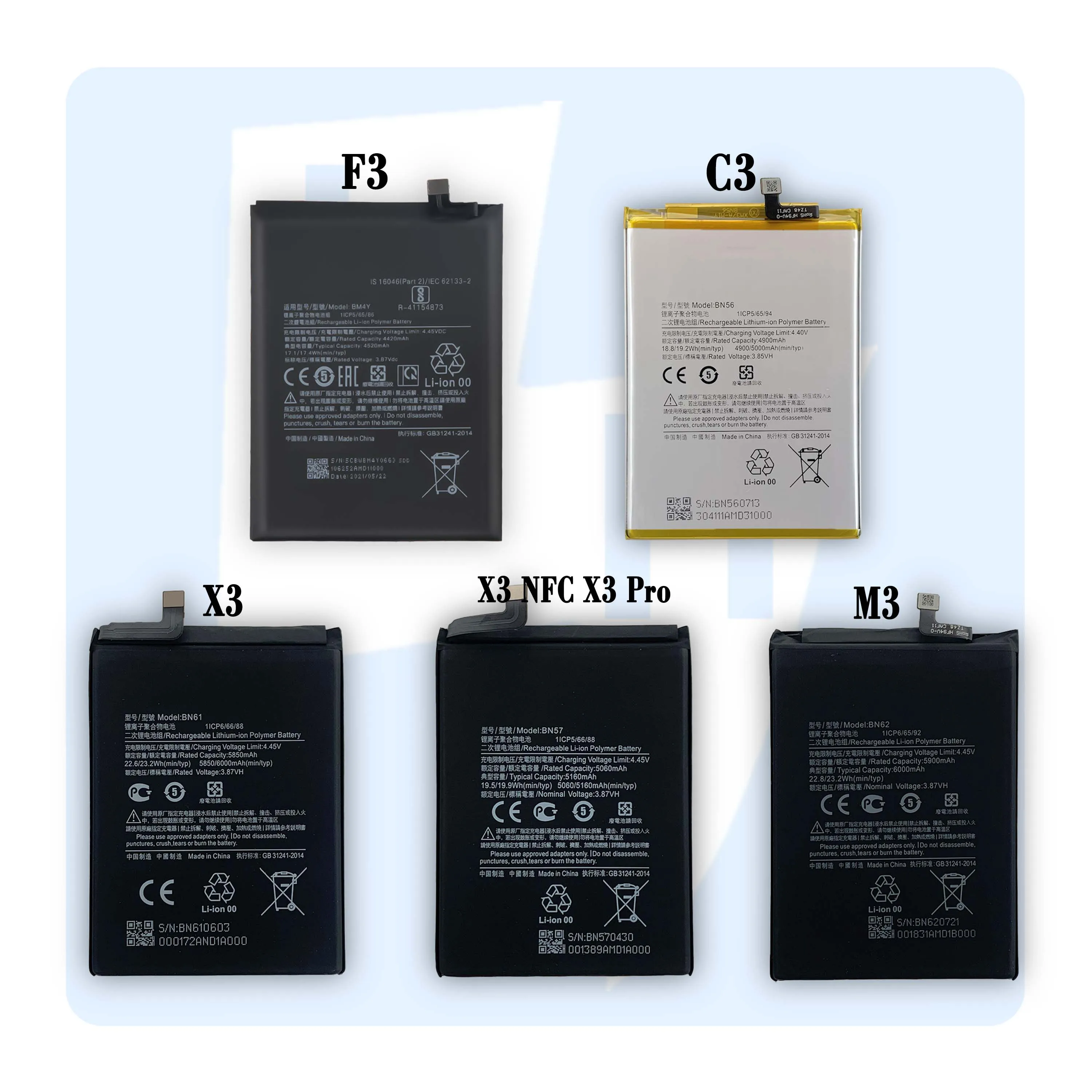 
 OEM Высококачественный аккумулятор для мобильного телефона M2 F2 F1 F3 C3 X3 для xiaomi mi POCO M2 Pro F2 Pro X3 Pro X3 NFC  