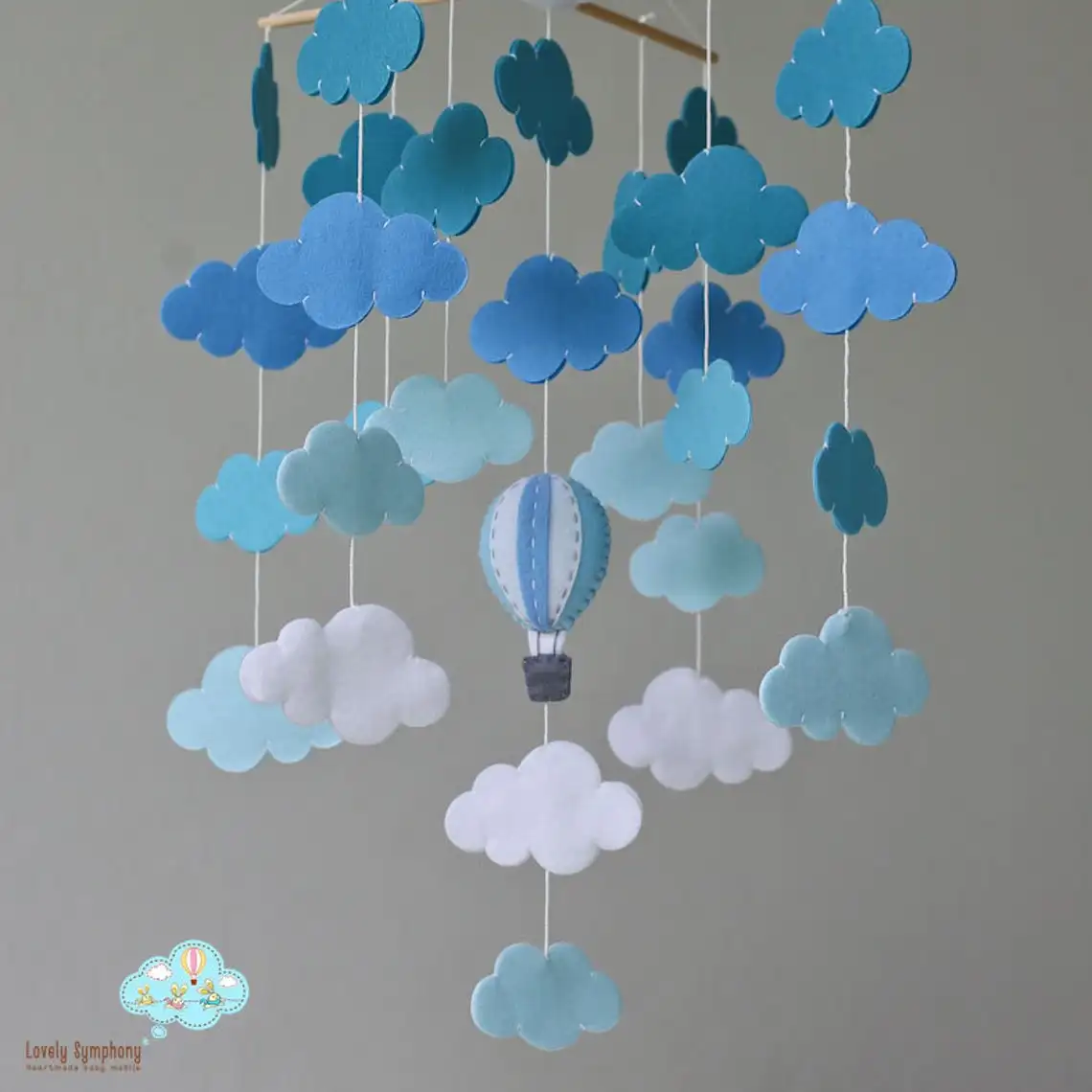 Детская комната украшение для детской комнаты антикварные синие облака Детские воздушные шары мобиль для детской кроватки для девочек и мальчиков