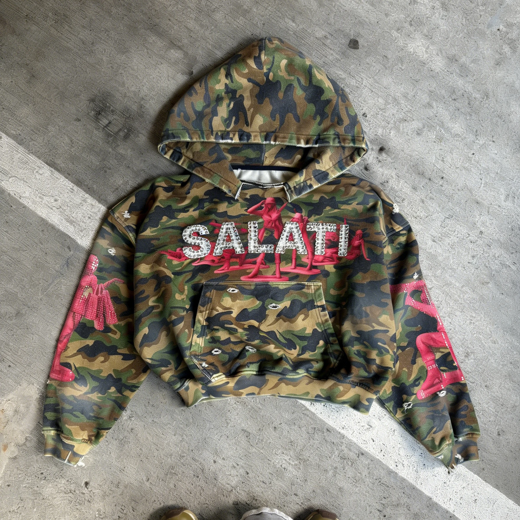 Salati Retro Zipper Fashion Single Item Personalized Design Sense Gothic Hip Hop Street Trend Hoodie for Men and Women gallery 3