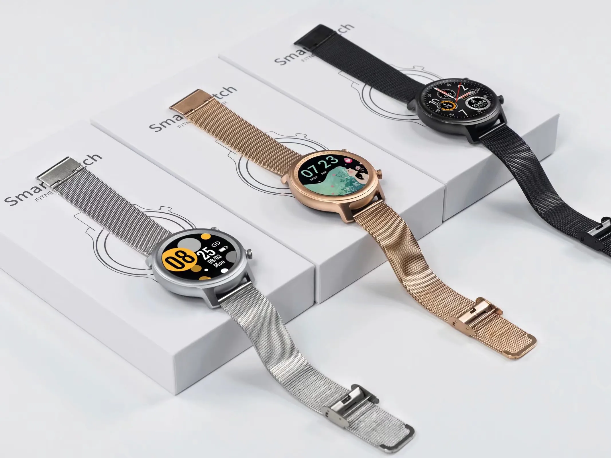 ce rohs数字圆形屏幕运动中国健康智能手表通话功能,适用于男性女性