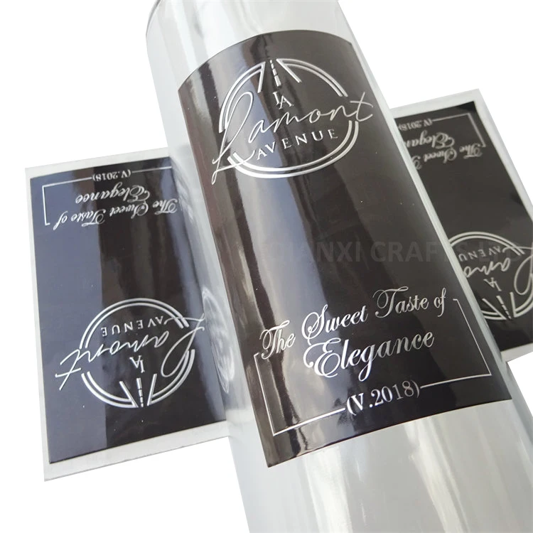 Durable Colored Aluminum Foil Waterproof Adhesive Private Gold Label Perfume Textured Paper Sticker Wine Label