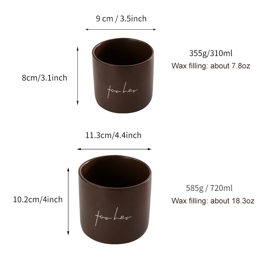 Оптовая продажа, керамические пустые банки для свечей цвета хаки, белого, коричневого цвета, 3 фитиля, матовая банка для свечей
