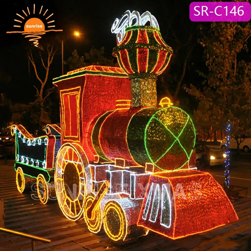 Source Commercial huge Outdoor LED lighted Christmas train large ...