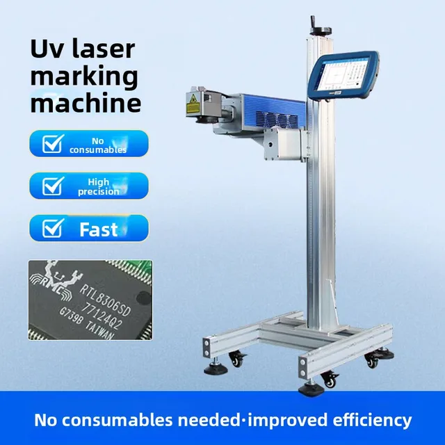 Flying Laser Marking Machine for Glass Metal Stainless Steel Packaging Bags; Fully Automatic Labeling System Easy 3