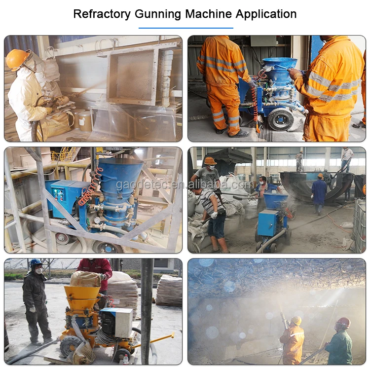 3m3/h Adjustable Refractory Small Shotcrete Machines Refractory Gunning Machine for Sale