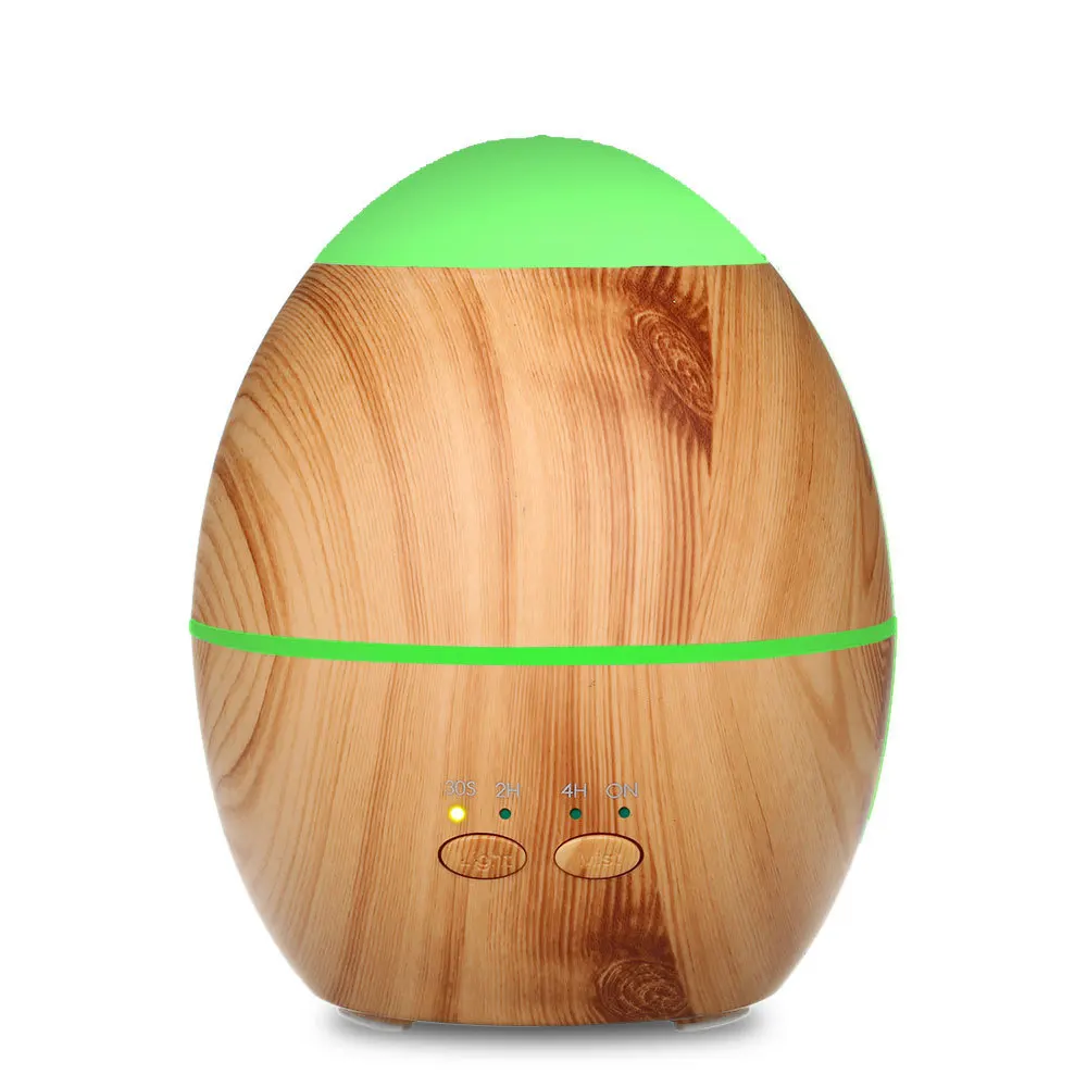 Compia 2 Color Optional Mini Egg Shape 300ml Air Aroma Essential Oil Diffuser LED Ultrasonic Aroma Aromatherapy Humidifier Yellow 