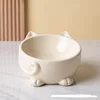 Gamelle courte pour chat beige