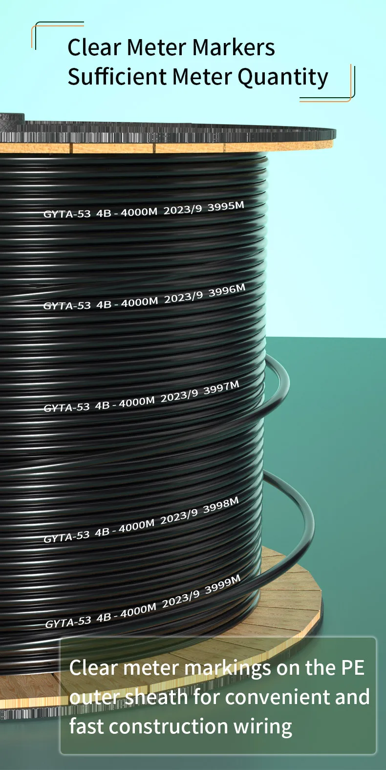 GYTA53 Outdoor Armored Fiber Optic Cable with 48/72/96/144 Core G652D/G657A1/G657A2 Fiber Type and Custom Length