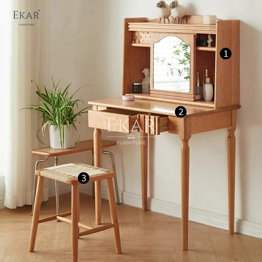 product new design modern bedroom furniture natural wood dressing table-61