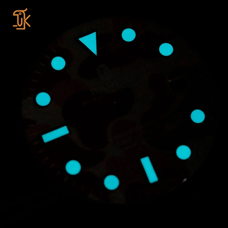 Custom Watch Dial Maker 28mm Red Orange Super Luminous Fit Nh34 Nh35 Automatic Movement Watch Dials Modify Parts Manufacture