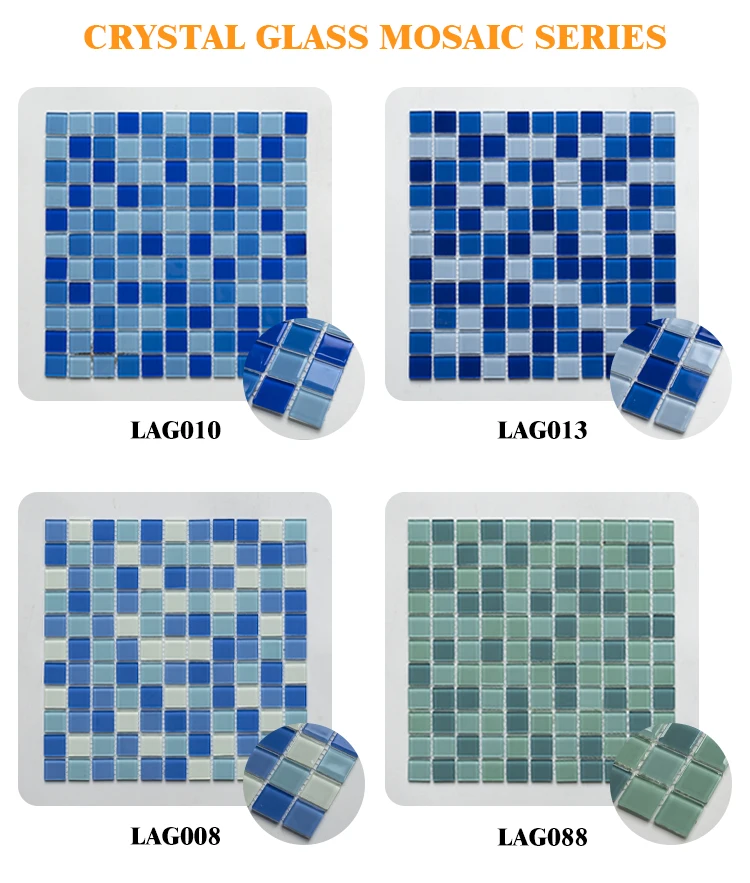 Outdoors Light Blue Fluorescent Luminous Glass Mosaic Swimming Pool ...