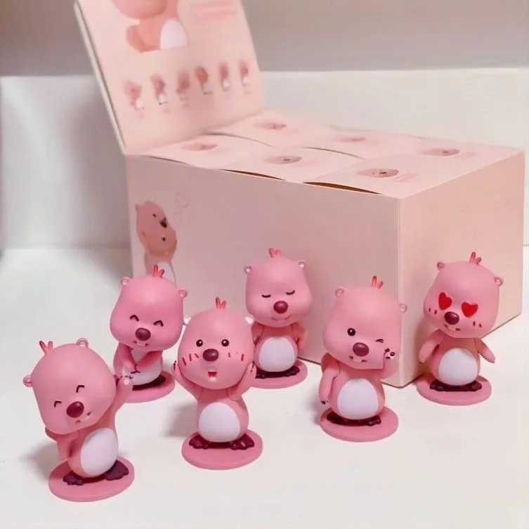 6-piece Set Pink Beaver Model Doll Cute Ruby Loopy Hand Office ...