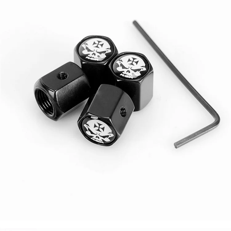 4 шт./компл. цинковый сплав металлов из черного хрома sheration Анти-кражи вентиля покрышек легковых автомобилей, пылезащитных колпачков