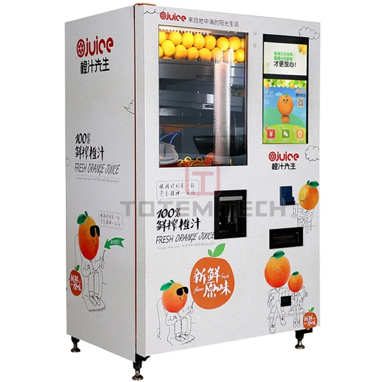 Totem 2024 Orange Juice Vending Machine Refrigerated Storage Fresh