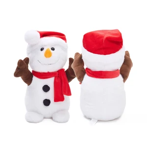Christmas  Snowman Plush With Santa Hat