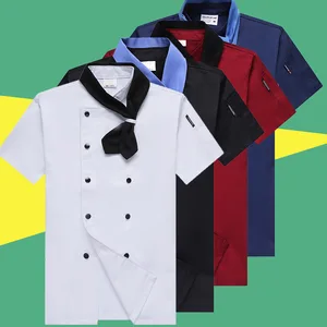Sun Honglei Summer Chef Uniforms Breathable Twill Short- Long-Sleeved Suits for Men Women for Hotel Catering Restaurant Bar