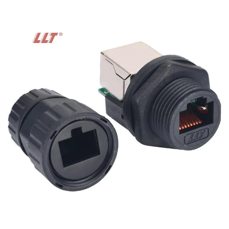 LLT Factory 8P 8C Ethernet Connector Rj45 Panel Mount Waterproof Ip67 signal Connectors