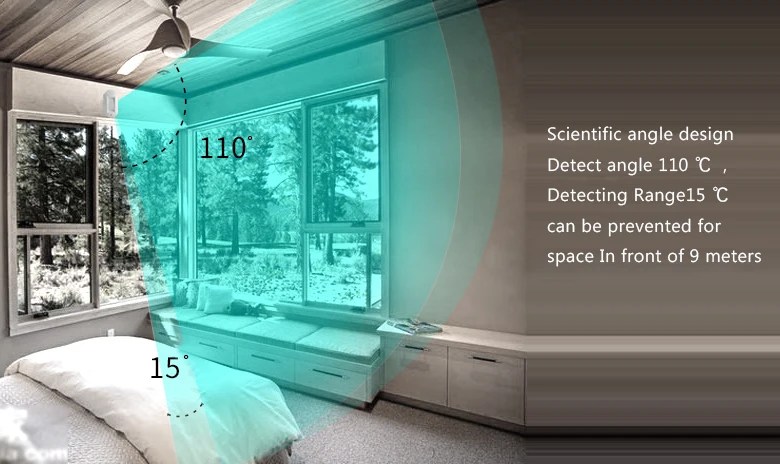 CE Proved Wireless Curtain PIR Motion Sensor with Long Range for Home Security System