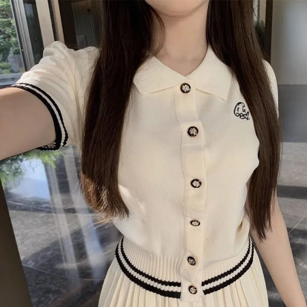 Preppy Bowknot Colorblock Sweater Plaid Pleated Skirt Two Piece Set