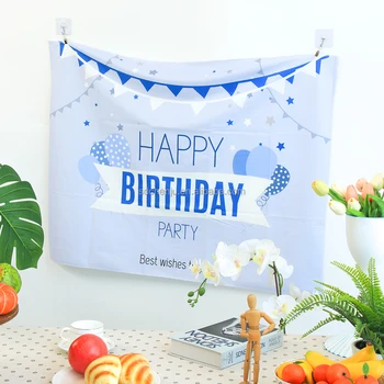 Birthday hanging cloth table colth Tablecloth Home Textile Fabric for meal party