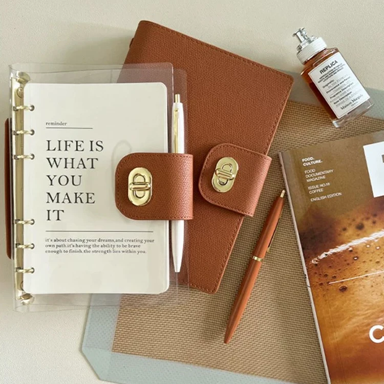2024 New Design Custom Waterproof Journal A5 A6 A7 Mini Students Special Clear PVC Refill Binder PU Leather Notebook
