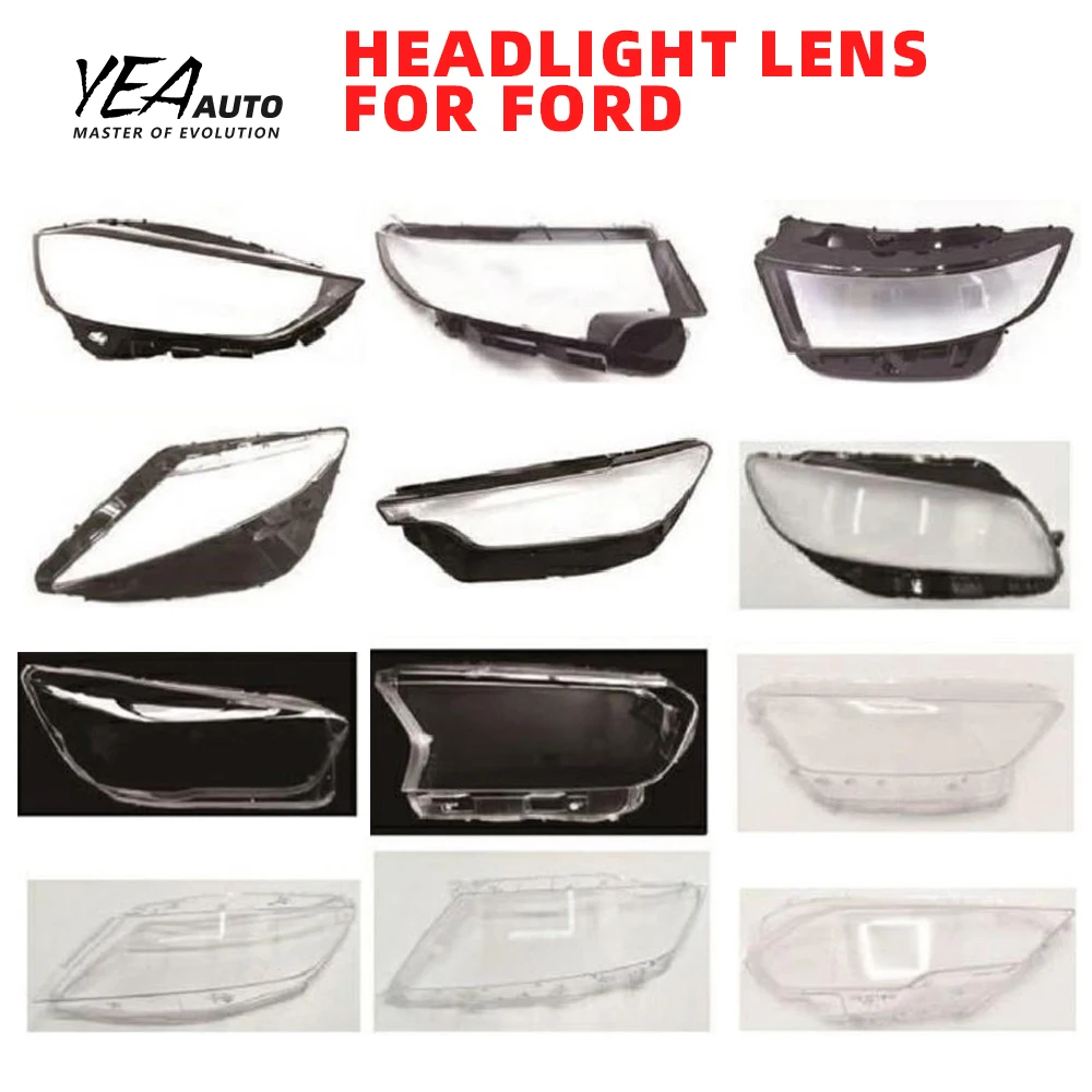 product car headlight cover lens glass lampshade cover lens for ford ecosport focus mondeo mustang light lens cover housing back base-36