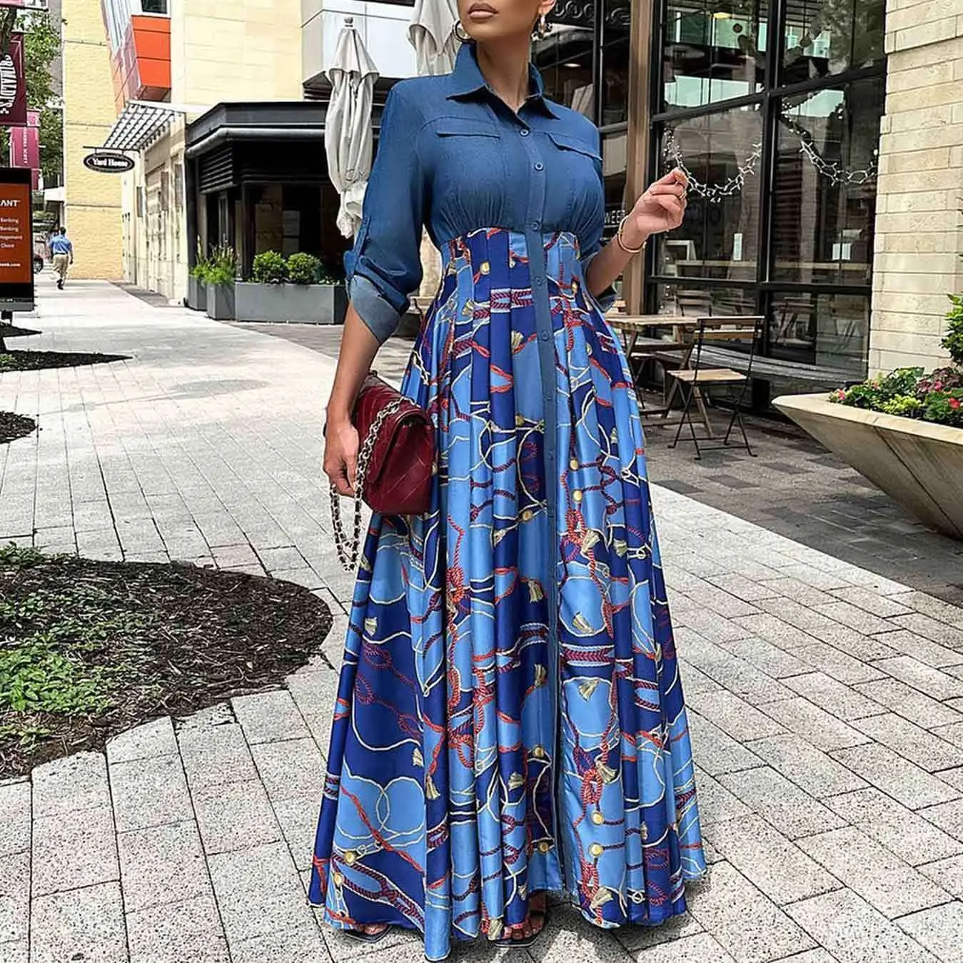 long sleeve lace up dress Julie