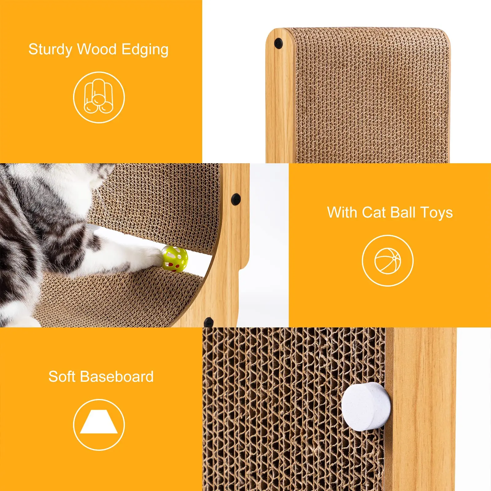 26.8 Inches Protecting Furniture L Shape Cat Nail Scratcher Pad