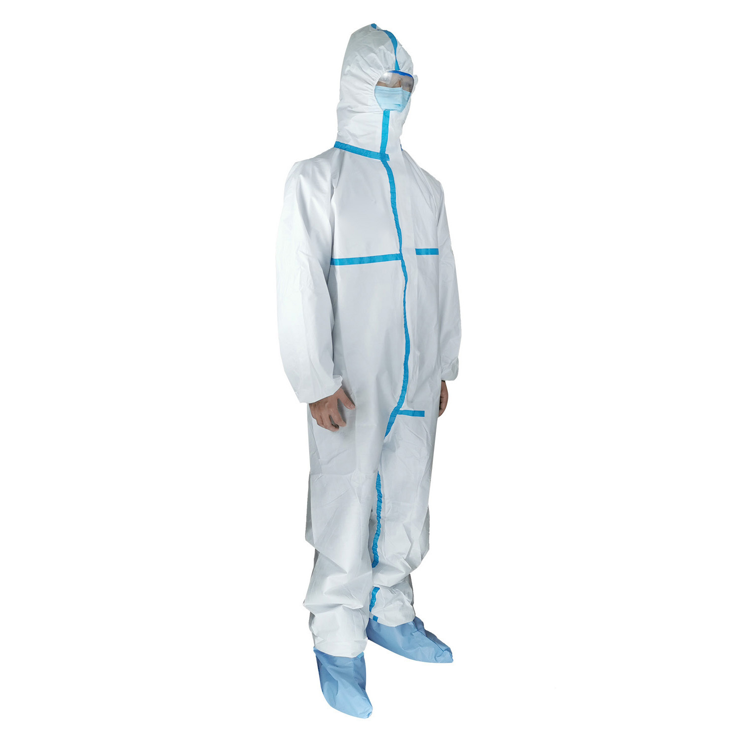 
EN14126 AAMI Level 4 Pp Ppe Isolation Coverall Kits Disposable Medical Protective Clothing 