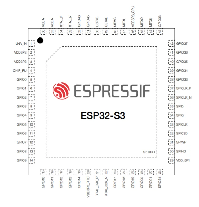 原装espressif Esp32 Esp32-s3 Esp32s3 2.4 Ghz Wi-fi Ble 5.0双核soc Wifi芯片组 ...