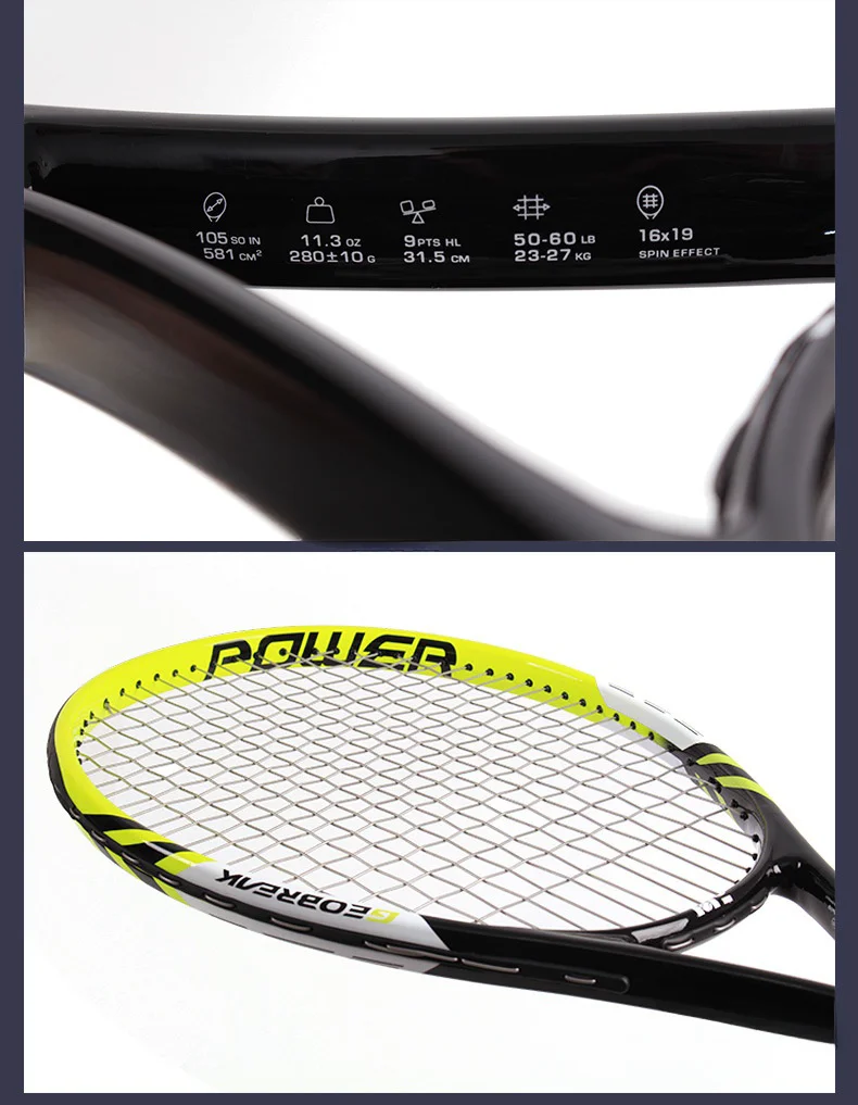 Wholesale Customized High Quality Tennis Racket Carbon Aluminum Training Beach Tennis Racket with EVA Grip Nylon and Fiber Net details